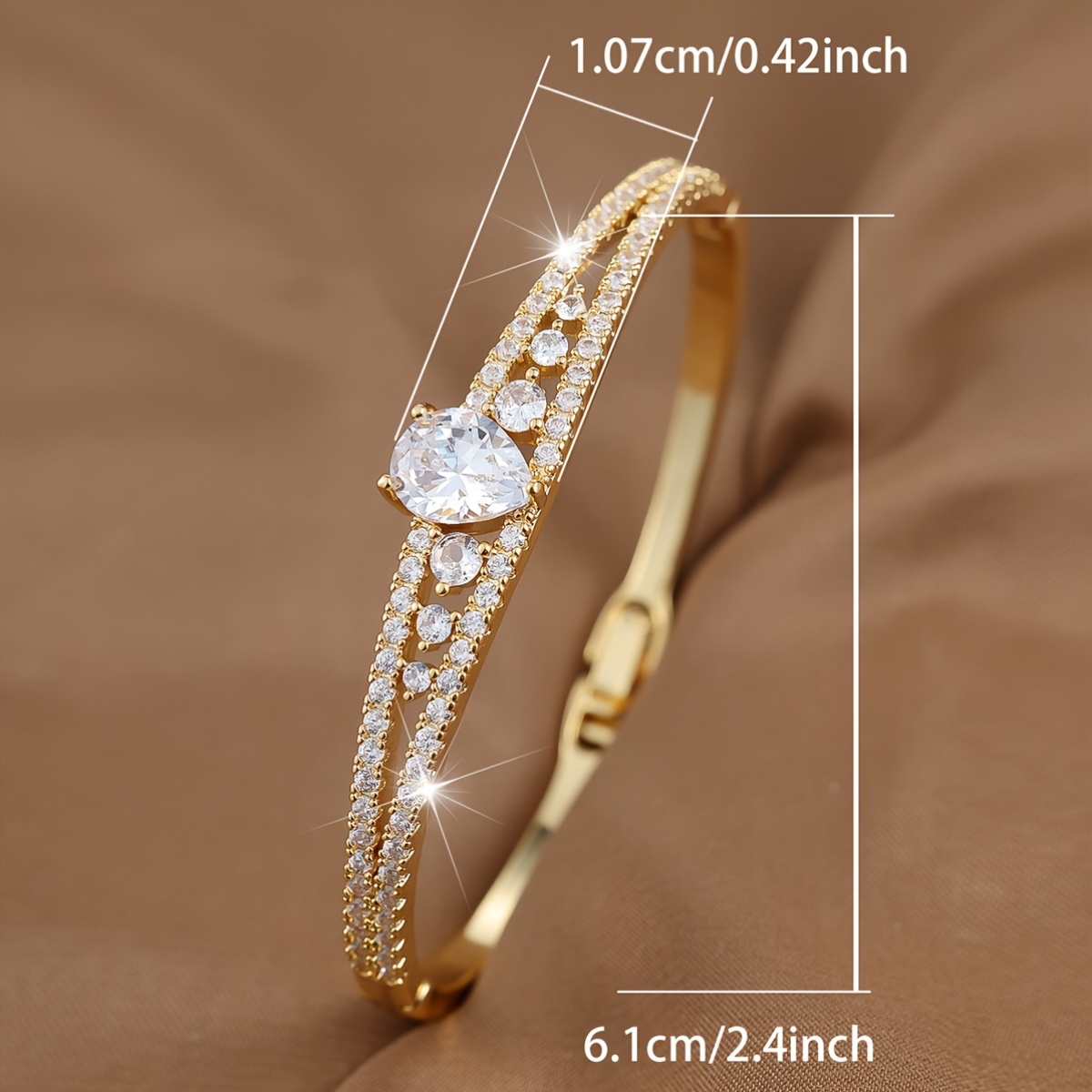 Stunning Court-Style Copper Bracelet with Zirconia